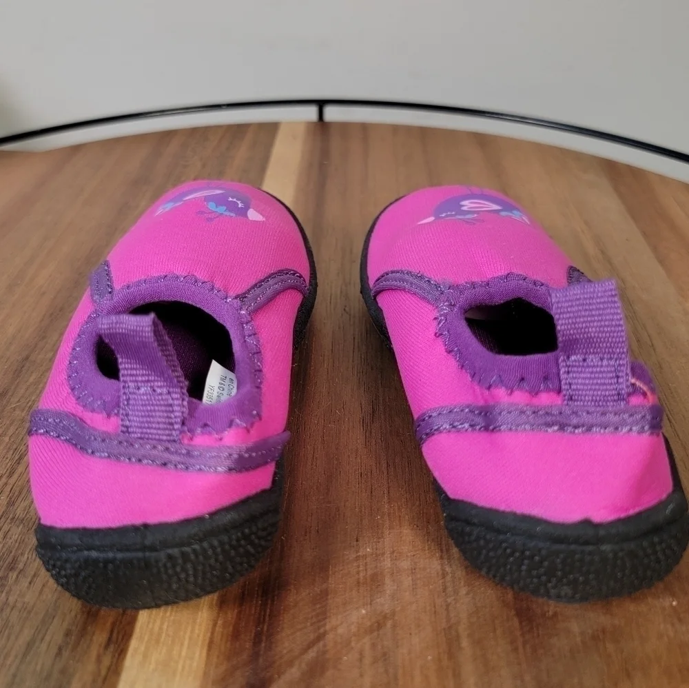 Swimways Pink Purple Bird Water Shoes Swim Shoes Neoprene Size Toddler 7/8